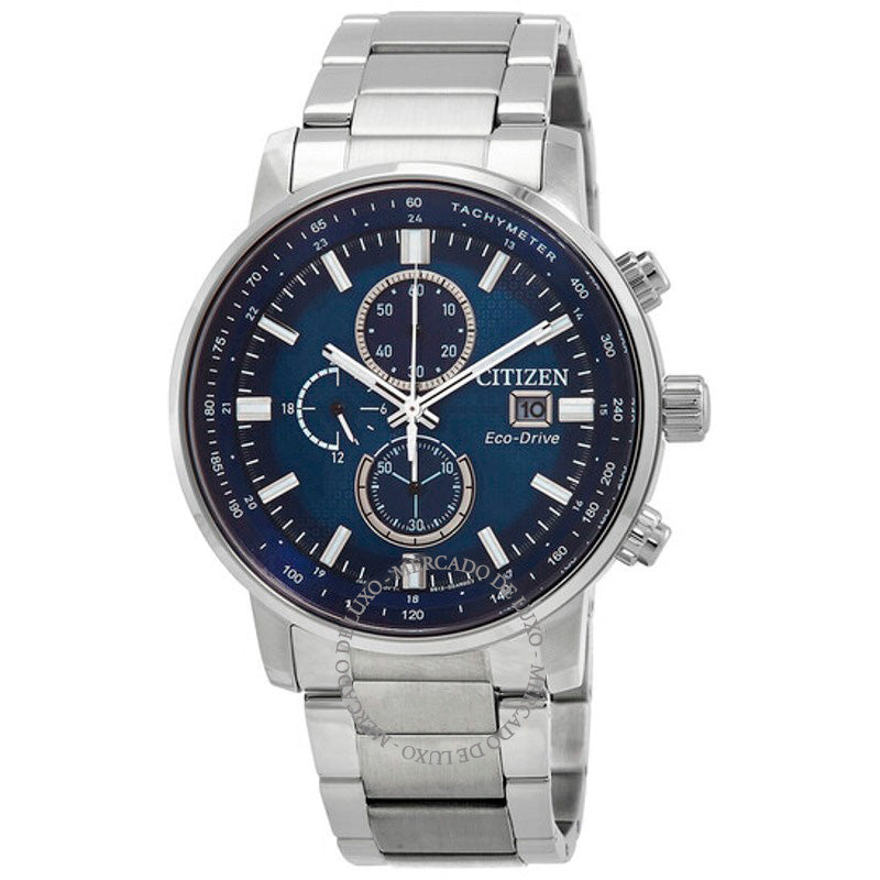Relógio Cronógrafo Eco-Drive Mostrador Azul 43 mm - Mercado de Luxo - O Maior E-Commerce de Bens, Produtos e Serviços de Luxo do Brasil.