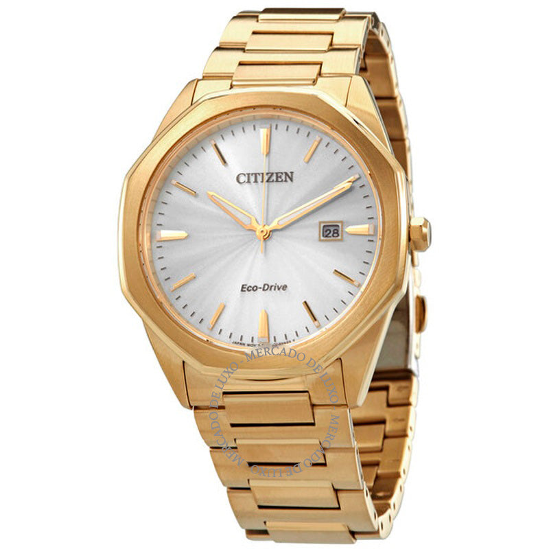 Relógio Eco-Drive Octagon Mostrador Prateado 41 mm - Mercado de Luxo - O Maior E-Commerce de Bens, Produtos e Serviços de Luxo do Brasil.