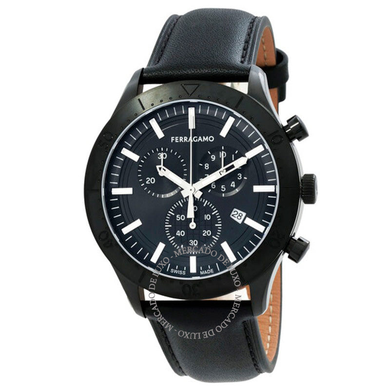 Relógio Novo Gent Chrono Cronógrafo Quartzo Mostrador Preto  - Mercado de Luxo - O Maior E-Commerce de Bens, Produtos e Serviços de Luxo do Brasil.