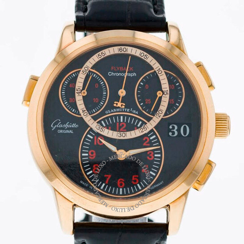 Relógio PanoMaticChrono Cronógrafo Automático Mostrador Preto 39 mm - Mercado de Luxo - O Maior E-Commerce de Bens, Produtos e Serviços de Luxo do Brasil.
