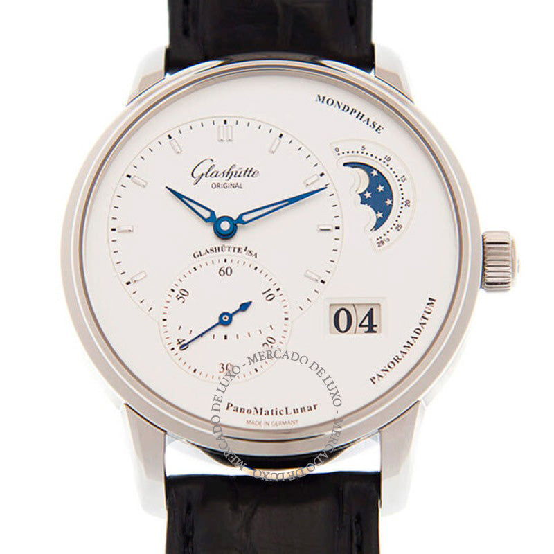 Relógio PanoMaticLunar Automático Mostrador Branco 40 mm - Mercado de Luxo - O Maior E-Commerce de Bens, Produtos e Serviços de Luxo do Brasil.