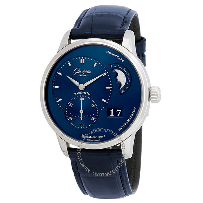 Relógio PanoMaticLunar Automático Mostrador Azul  - Mercado de Luxo - O Maior E-Commerce de Bens, Produtos e Serviços de Luxo do Brasil.