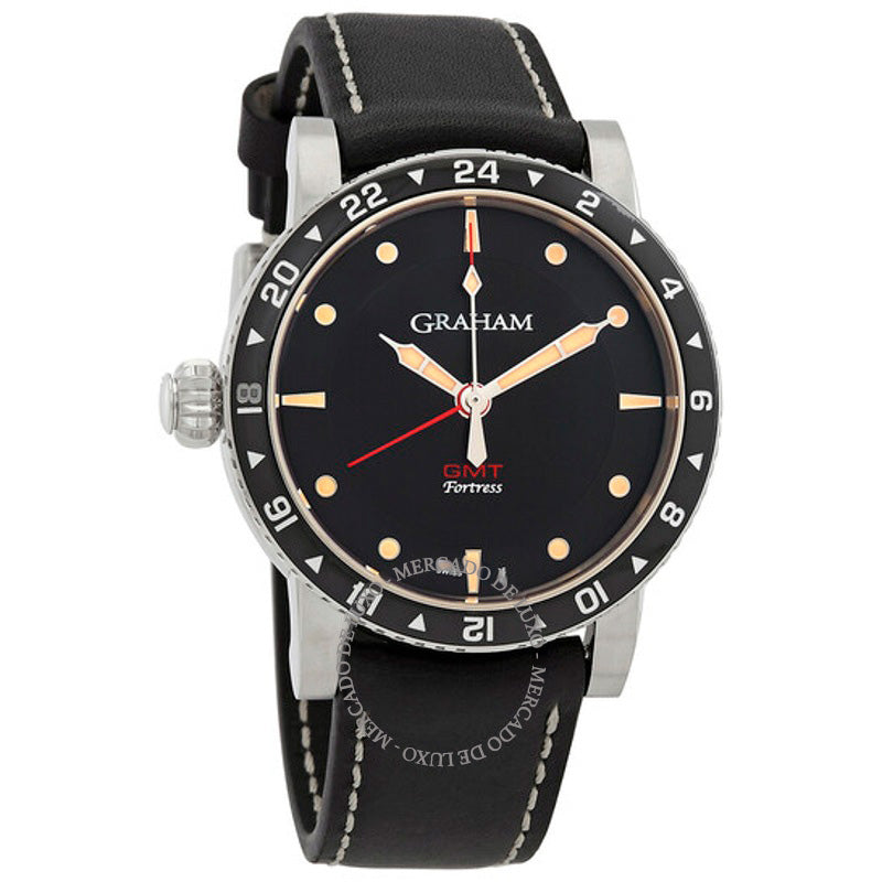 Relógio Fortress GMT Automático Mostrador Preto  - Mercado de Luxo - O Maior E-Commerce de Bens, Produtos e Serviços de Luxo do Brasil.