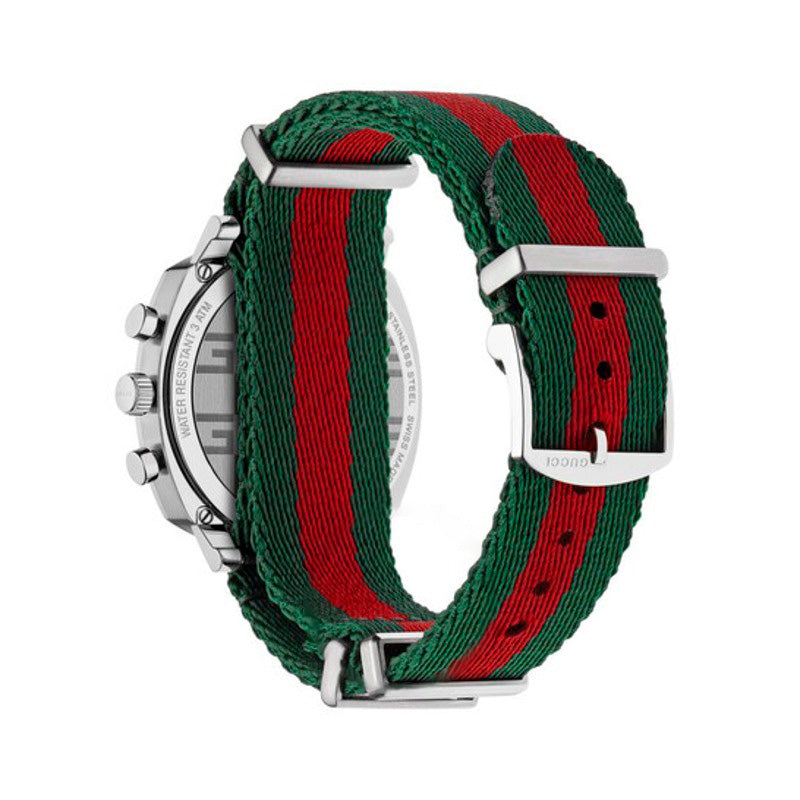Relógio Cronógrafo com Punho de Quartzo e Pulseira de Nylon Verde e Vermelha 40 mm - Mercado de Luxo - O Maior E-Commerce de Bens, Produtos e Serviços de Luxo do Brasil.