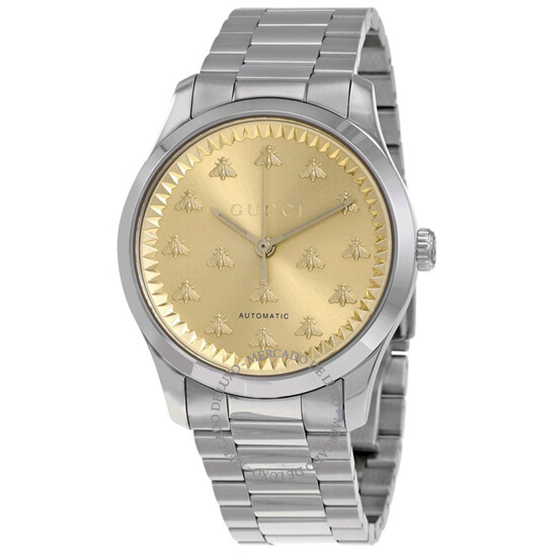 Relógio G-Timeless Automático Mostrador Champagne 38 mm - Mercado de Luxo - O Maior E-Commerce de Bens, Produtos e Serviços de Luxo do Brasil.