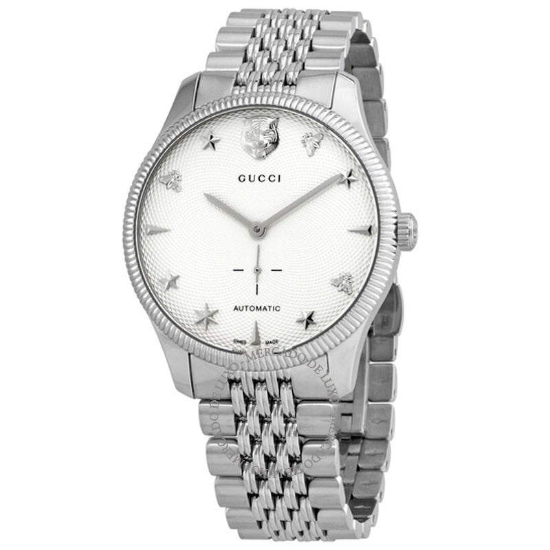 Relógio G-Timeless Automático Mostrador Prateado 40 mm - Mercado de Luxo - O Maior E-Commerce de Bens, Produtos e Serviços de Luxo do Brasil.