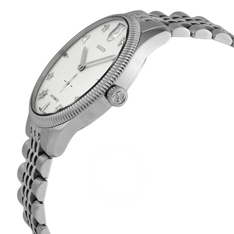 Relógio G-Timeless Automático Mostrador Prateado 40 mm - Mercado de Luxo - O Maior E-Commerce de Bens, Produtos e Serviços de Luxo do Brasil.