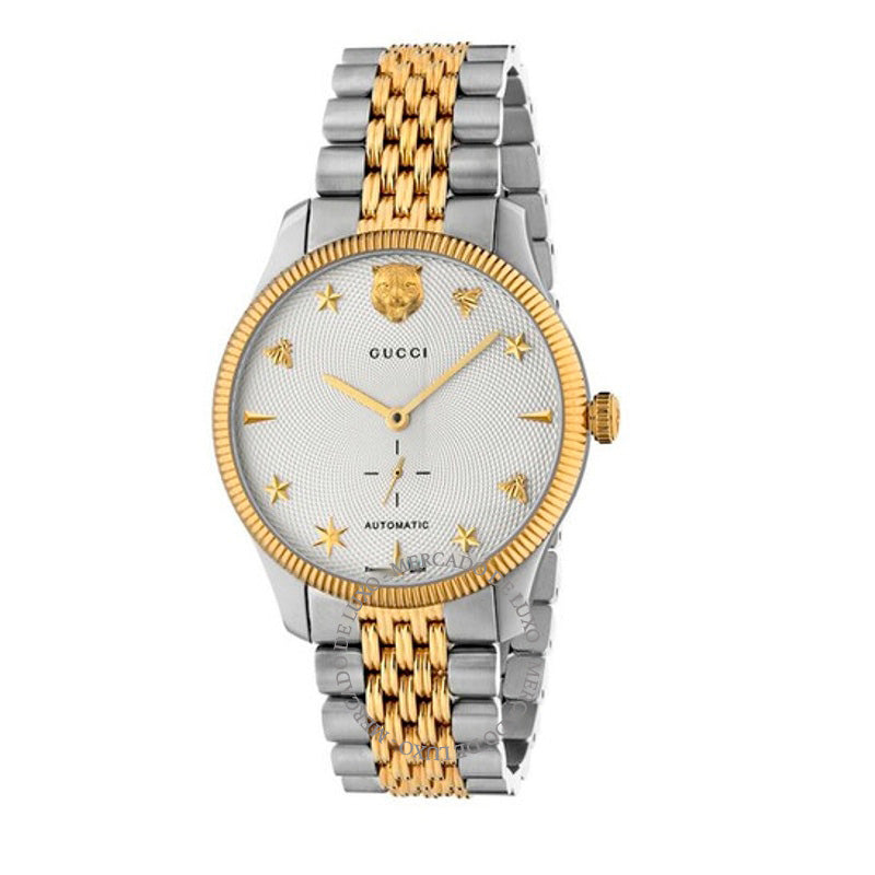 Relógio G-Timeless Automático Mostrador Prateado 40 mm - Mercado de Luxo - O Maior E-Commerce de Bens, Produtos e Serviços de Luxo do Brasil.
