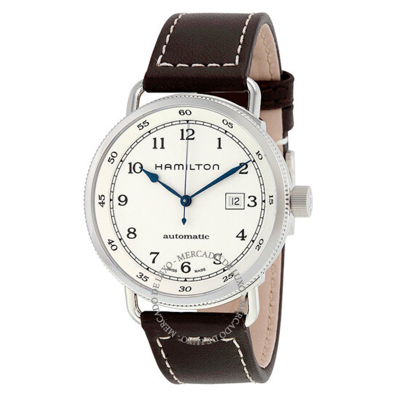 Relógio Khaki Navy Pioneer Automático Mostrador Prateado 43 mm - Mercado de Luxo - O Maior E-Commerce de Bens, Produtos e Serviços de Luxo do Brasil.