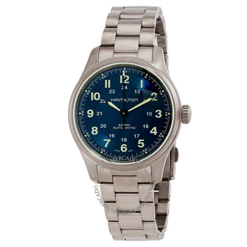 Relógio Khaki Field Titanium Automático Mostrador Azul 42 mm - Mercado de Luxo - O Maior E-Commerce de Bens, Produtos e Serviços de Luxo do Brasil.