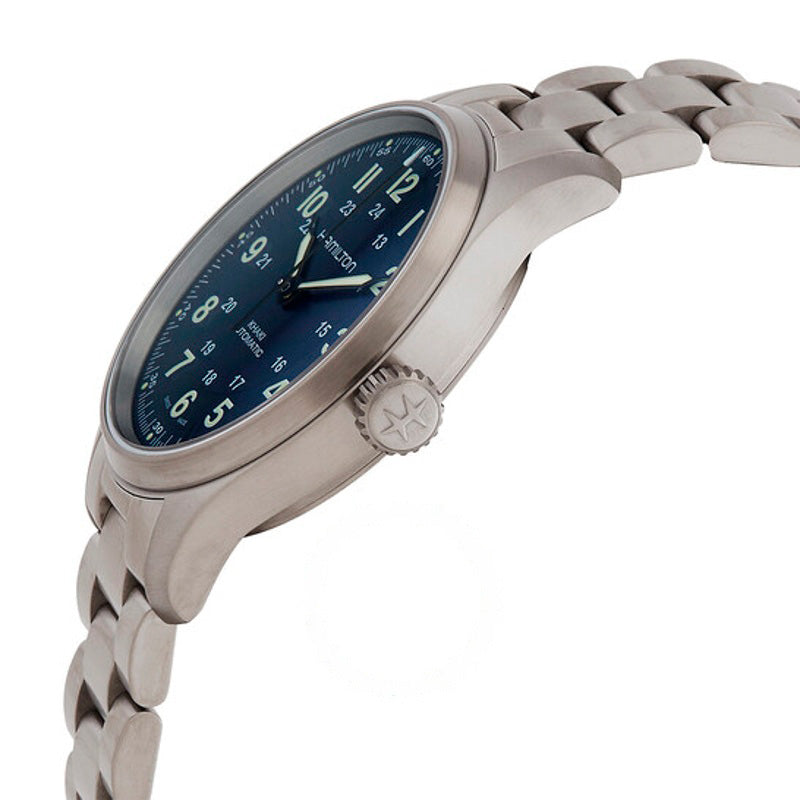 Relógio Khaki Field Titanium Automático Mostrador Azul 42 mm - Mercado de Luxo - O Maior E-Commerce de Bens, Produtos e Serviços de Luxo do Brasil.