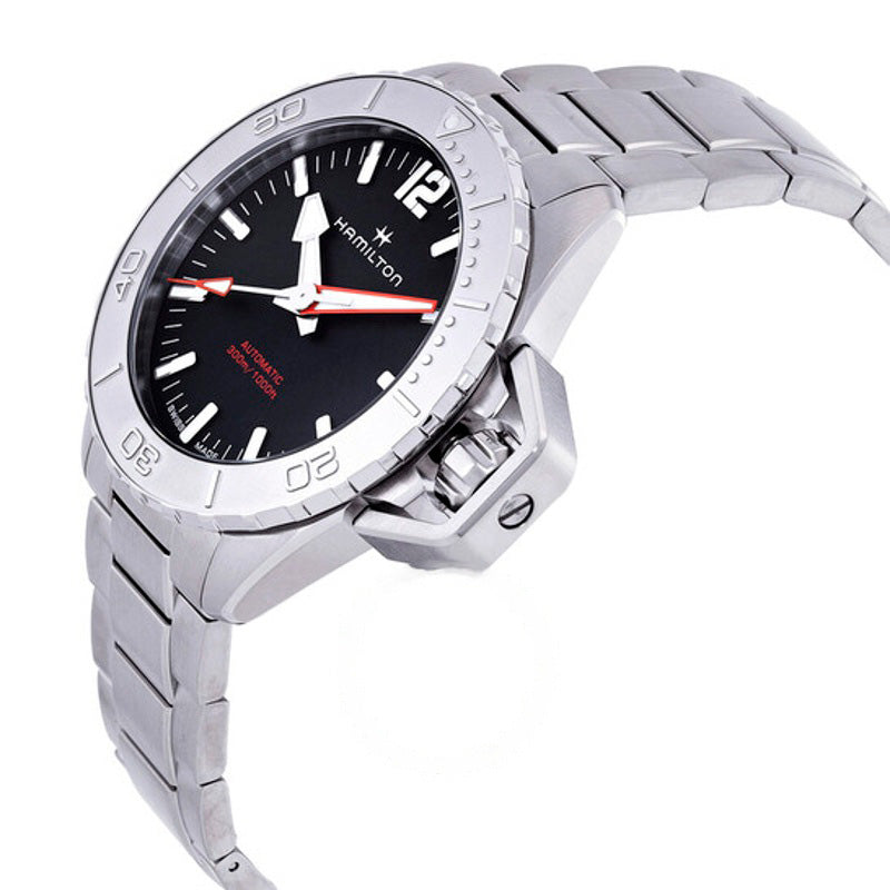 Relógio Khaki Navy Frogman Automático Mostrador Preto 46 mm - Mercado de Luxo - O Maior E-Commerce de Bens, Produtos e Serviços de Luxo do Brasil.