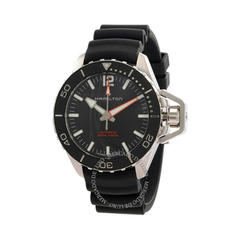 Relógio Khaki Navy Frogman Automático Mostrador Preto 46 mm - Mercado de Luxo - O Maior E-Commerce de Bens, Produtos e Serviços de Luxo do Brasil.