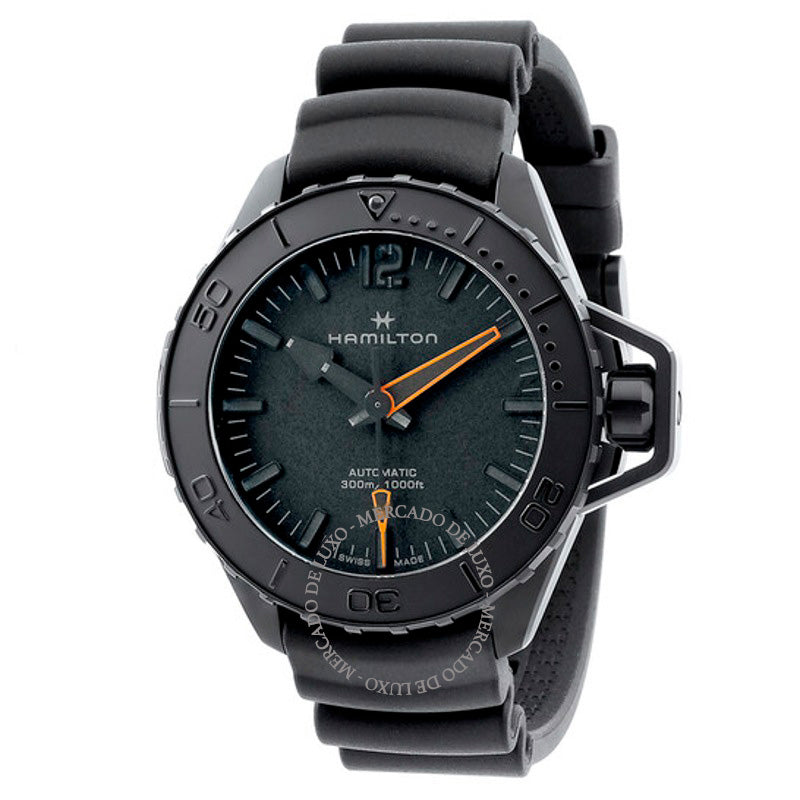 Relógio Khaki Navy Frogman Automático Mostrador Preto 46 mm - Mercado de Luxo - O Maior E-Commerce de Bens, Produtos e Serviços de Luxo do Brasil.
