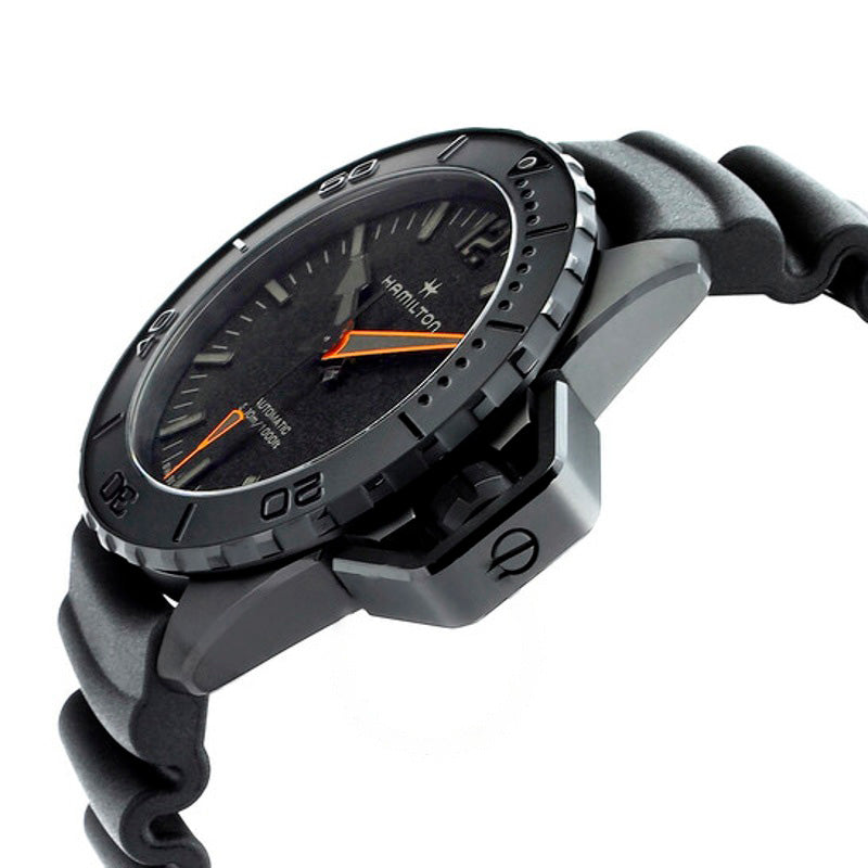Relógio Khaki Navy Frogman Automático Mostrador Preto 46 mm - Mercado de Luxo - O Maior E-Commerce de Bens, Produtos e Serviços de Luxo do Brasil.