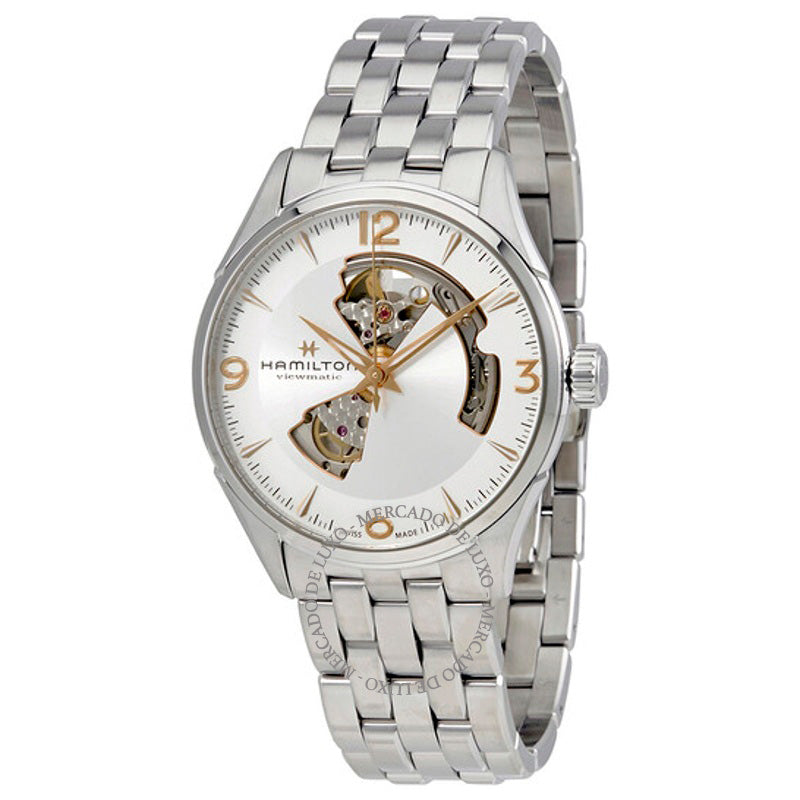 Relógio Jazzmaster Open Heart Automático Mostrador Prateado 42 mm - Mercado de Luxo - O Maior E-Commerce de Bens, Produtos e Serviços de Luxo do Brasil.