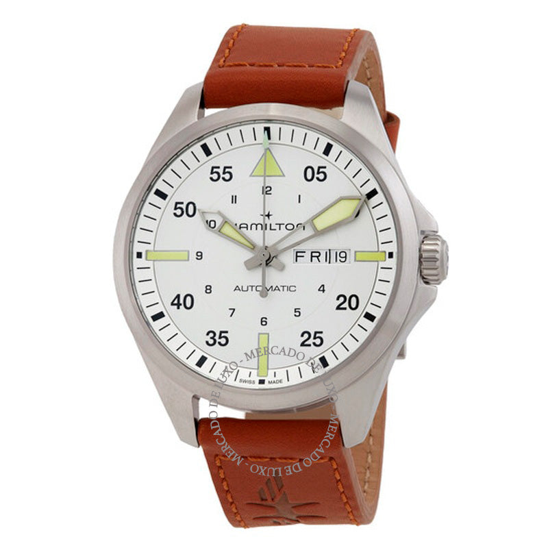 Relógio Khaki Aviation Automático Mostrador Prateado 42 mm - Mercado de Luxo - O Maior E-Commerce de Bens, Produtos e Serviços de Luxo do Brasil.