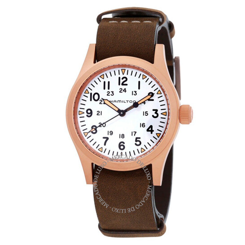 Relógio Corda manual de campo cáqui mostrador branco 38 mm - Mercado de Luxo - O Maior E-Commerce de Bens, Produtos e Serviços de Luxo do Brasil.