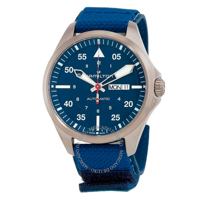 Relógio Khaki Aviation Automático Mostrador Azul 42 mm - Mercado de Luxo - O Maior E-Commerce de Bens, Produtos e Serviços de Luxo do Brasil.