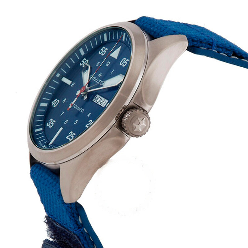 Relógio Khaki Aviation Automático Mostrador Azul 42 mm - Mercado de Luxo - O Maior E-Commerce de Bens, Produtos e Serviços de Luxo do Brasil.