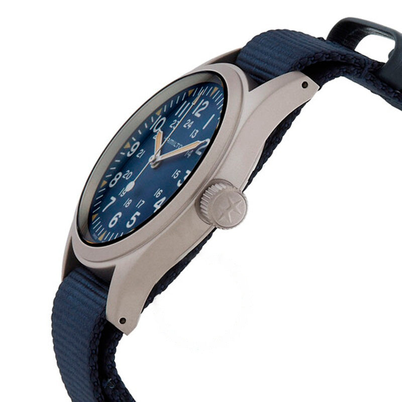 Relógio Khaki Field Manual Wind Blue Dial 38 mm - Mercado de Luxo - O Maior E-Commerce de Bens, Produtos e Serviços de Luxo do Brasil.