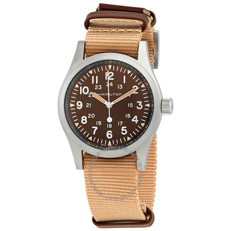 Relógio Corda de campo cáqui mostrador marrom 38 mm - Mercado de Luxo - O Maior E-Commerce de Bens, Produtos e Serviços de Luxo do Brasil.