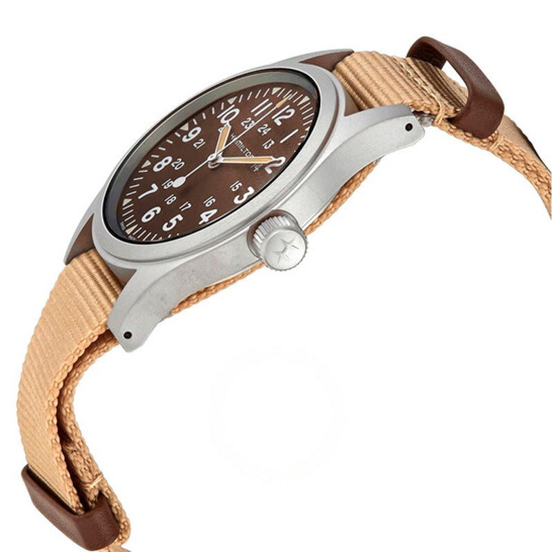Relógio Corda de campo cáqui mostrador marrom 38 mm - Mercado de Luxo - O Maior E-Commerce de Bens, Produtos e Serviços de Luxo do Brasil.