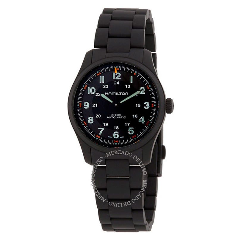 Relógio Khaki Field Automático Mostrador Preto 38 mm - Mercado de Luxo - O Maior E-Commerce de Bens, Produtos e Serviços de Luxo do Brasil.