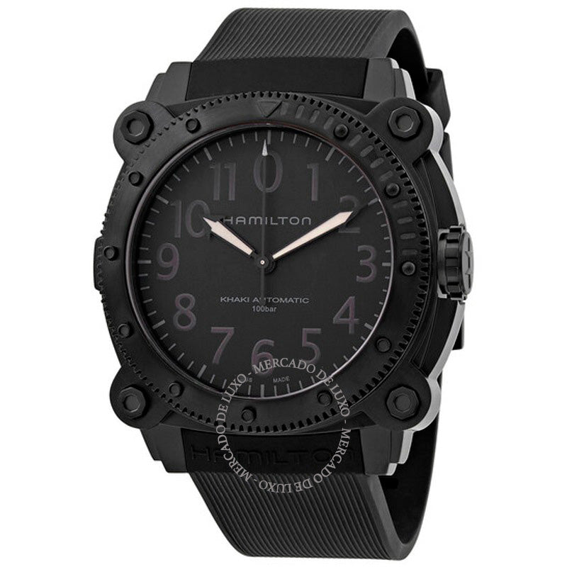 Relógio Khaki Navy Automático Mostrador Preto 46 mm - Mercado de Luxo - O Maior E-Commerce de Bens, Produtos e Serviços de Luxo do Brasil.