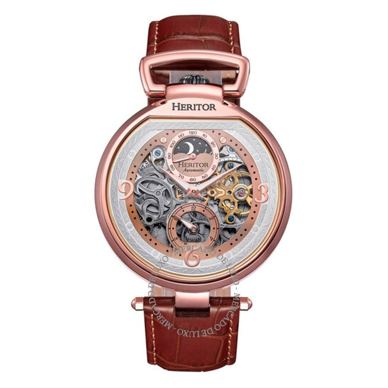 Relógio Lincoln Automático Fases da Lua Mostrador em Ouro Rosa 45 mm - Mercado de Luxo - O Maior E-Commerce de Bens, Produtos e Serviços de Luxo do Brasil.