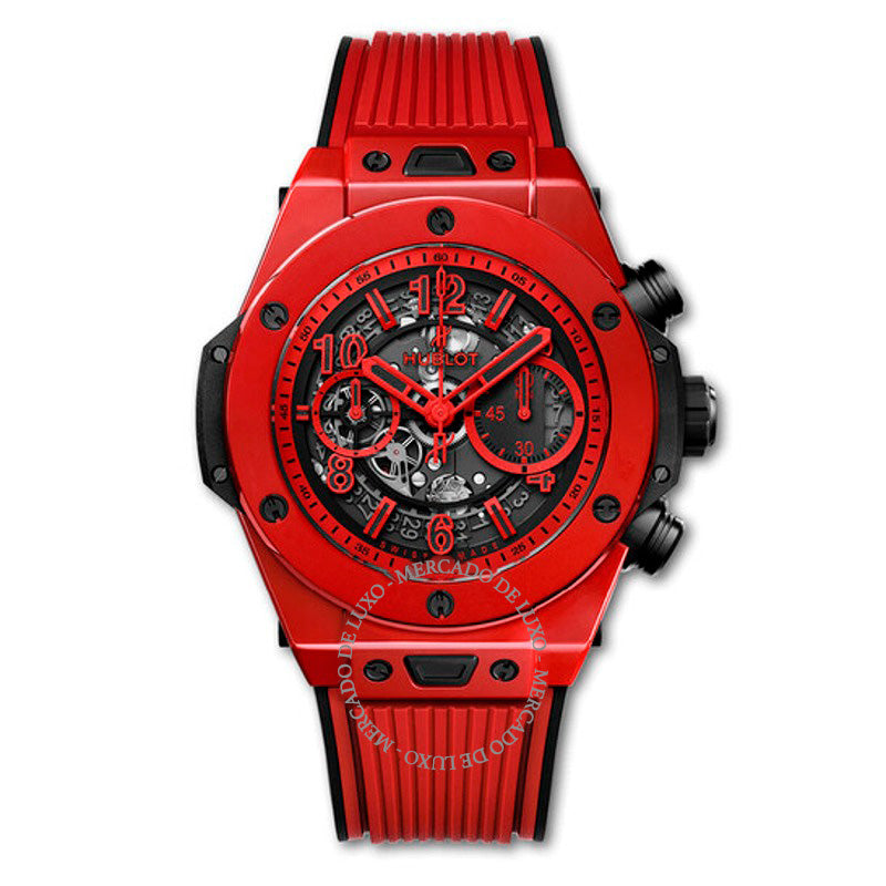 Relógio Big Bang Unico Edição Limitada Red Magic Chronograph Automático Mostrador Esquelético Vermelho Fosco 45 mm - Mercado de Luxo - O Maior E-Commerce de Bens, Produtos e Serviços de Luxo do Brasil.