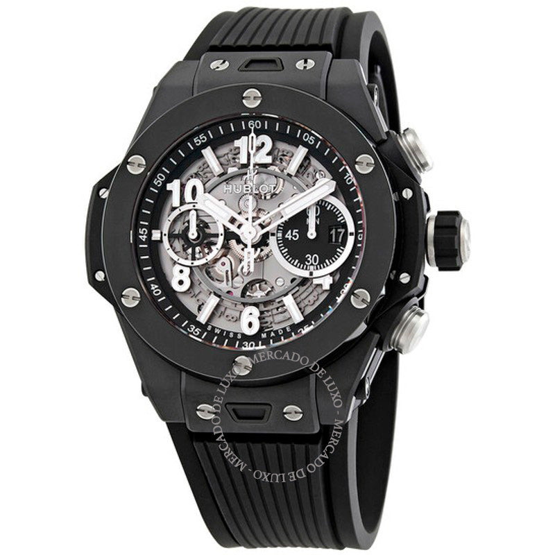 Relógio Big Bang Unico Black Magic Cronógrafo Automático Mostrador Prateado 44 mm - Mercado de Luxo - O Maior E-Commerce de Bens, Produtos e Serviços de Luxo do Brasil.