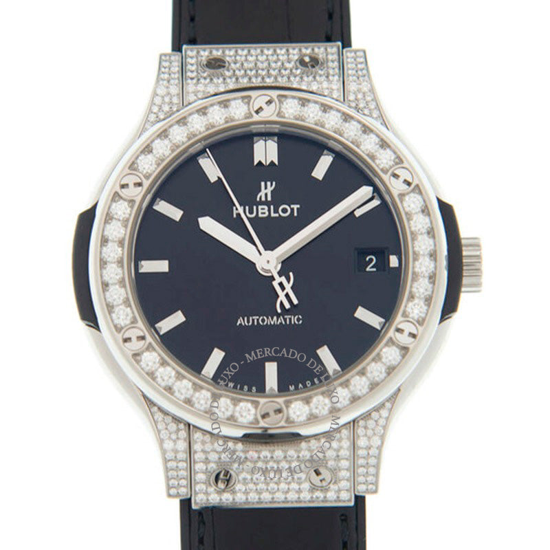Relógio Fusão Clássica Automática Diamante Mostrador Preto 38 mm - Mercado de Luxo - O Maior E-Commerce de Bens, Produtos e Serviços de Luxo do Brasil.