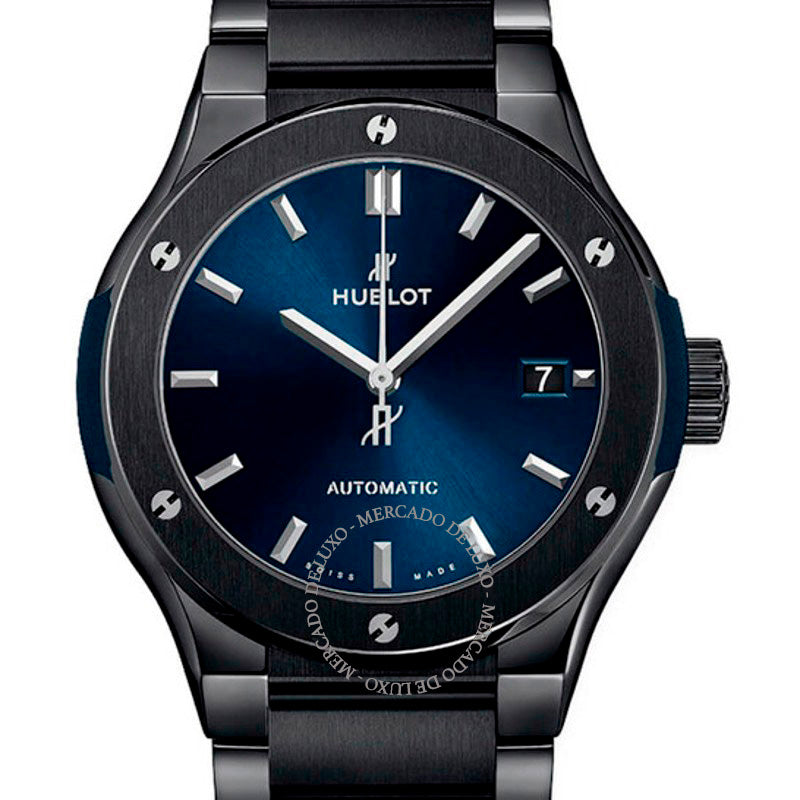 Relógio Fusão Clássica Automática Mostrador Azul 45 mm - Mercado de Luxo - O Maior E-Commerce de Bens, Produtos e Serviços de Luxo do Brasil.