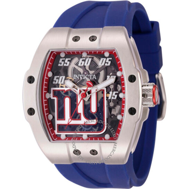 Relógio NFL New York Giants Mostrador Vermelho Automático 44 mm - Mercado de Luxo - O Maior E-Commerce de Bens, Produtos e Serviços de Luxo do Brasil.