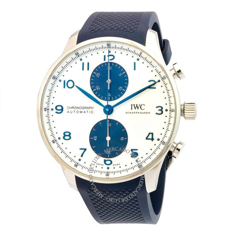 Relógio Portugieser Cronógrafo Automático Mostrador Branco 41 mm - Mercado de Luxo - O Maior E-Commerce de Bens, Produtos e Serviços de Luxo do Brasil.
