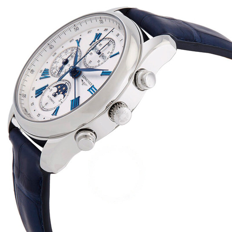 Relógio Longines Master Collection Cronógrafo GMT Automático Fase da Lua Mostrador Prateado  - Mercado de Luxo - O Maior E-Commerce de Bens, Produtos e Serviços de Luxo do Brasil.