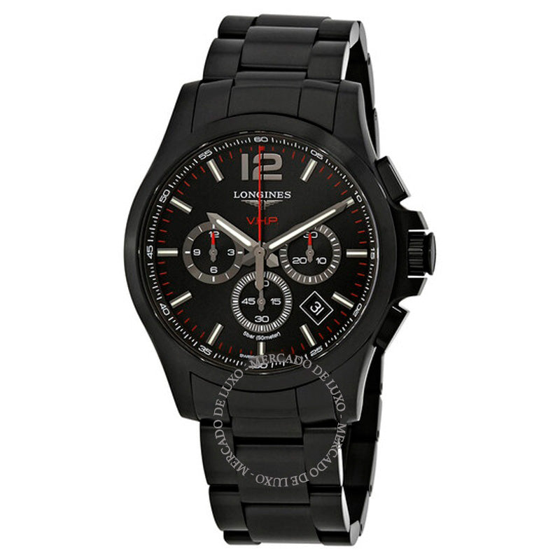 Relógio Cronógrafo Conquest VHP com mostrador preto esculpido 44 mm - Mercado de Luxo - O Maior E-Commerce de Bens, Produtos e Serviços de Luxo do Brasil.