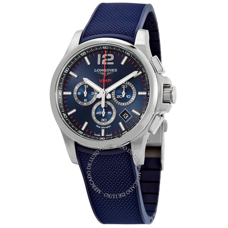Relógio Cronógrafo Conquest VHP Quartzo Mostrador Azul 44 mm - Mercado de Luxo - O Maior E-Commerce de Bens, Produtos e Serviços de Luxo do Brasil.