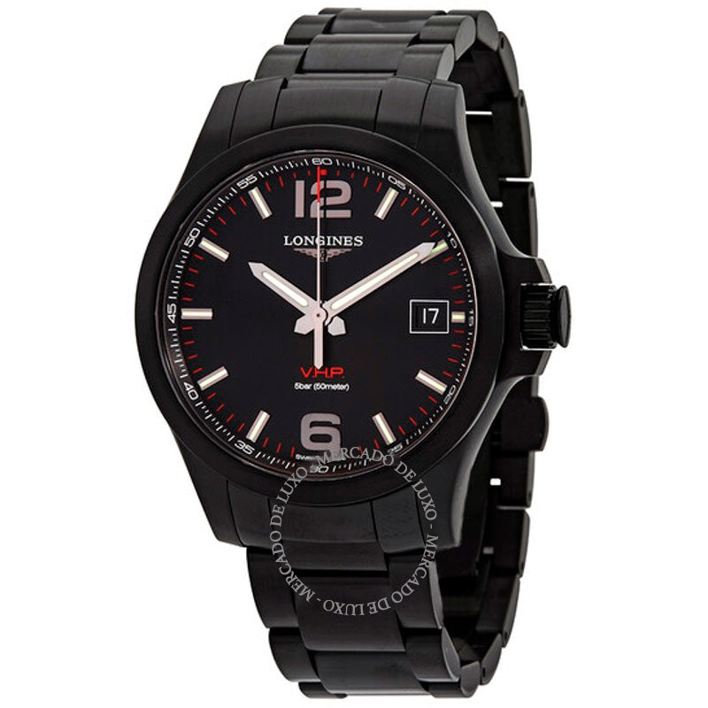 Relógio Conquest VHP Perpetual Quartz Mostrador Preto 41 mm - Mercado de Luxo - O Maior E-Commerce de Bens, Produtos e Serviços de Luxo do Brasil.