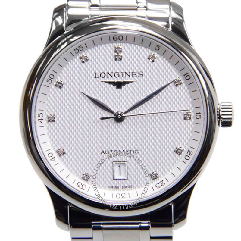 Relógio Mostrador prateado com diamantes da Master Collection 38 mm - Mercado de Luxo - O Maior E-Commerce de Bens, Produtos e Serviços de Luxo do Brasil.