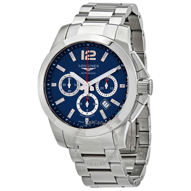 Relógio Conquest Chronograph Automático Mostrador Azul 44 mm - Mercado de Luxo - O Maior E-Commerce de Bens, Produtos e Serviços de Luxo do Brasil.