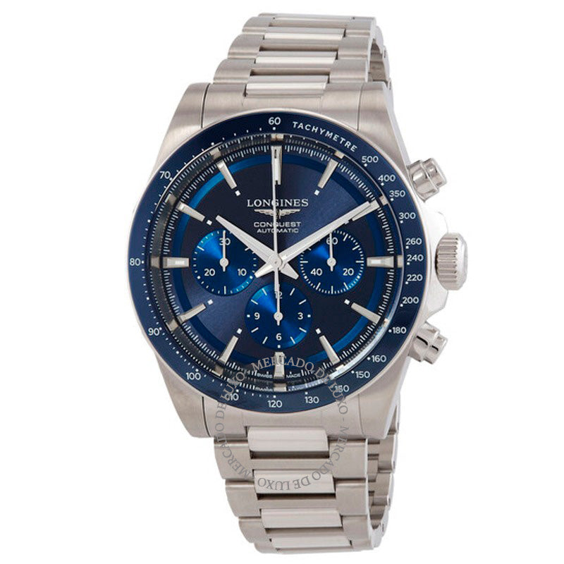 Relógio Conquest Chronograph Automático Mostrador Azul 42 mm - Mercado de Luxo - O Maior E-Commerce de Bens, Produtos e Serviços de Luxo do Brasil.