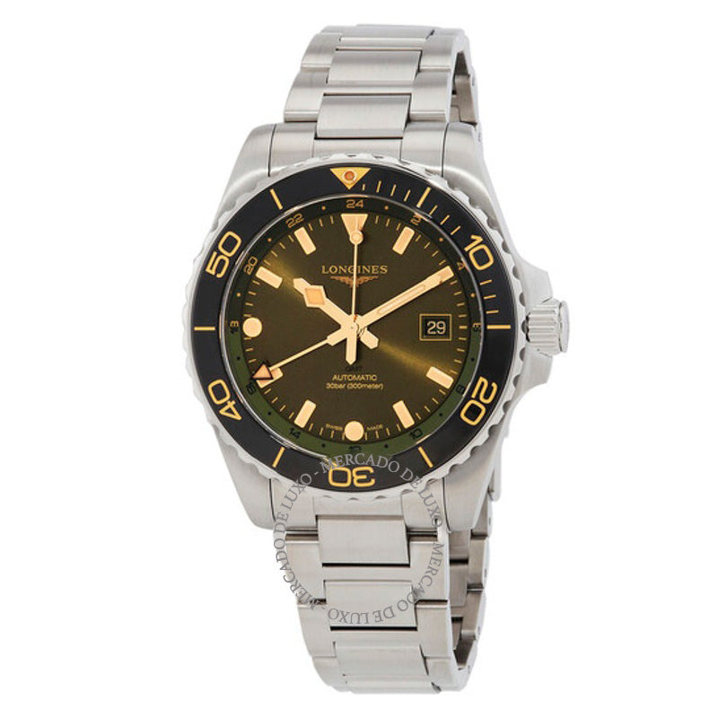 Relógio Hydroconquest GMT Automático Mostrador Verde 43 mm - Mercado de Luxo - O Maior E-Commerce de Bens, Produtos e Serviços de Luxo do Brasil.