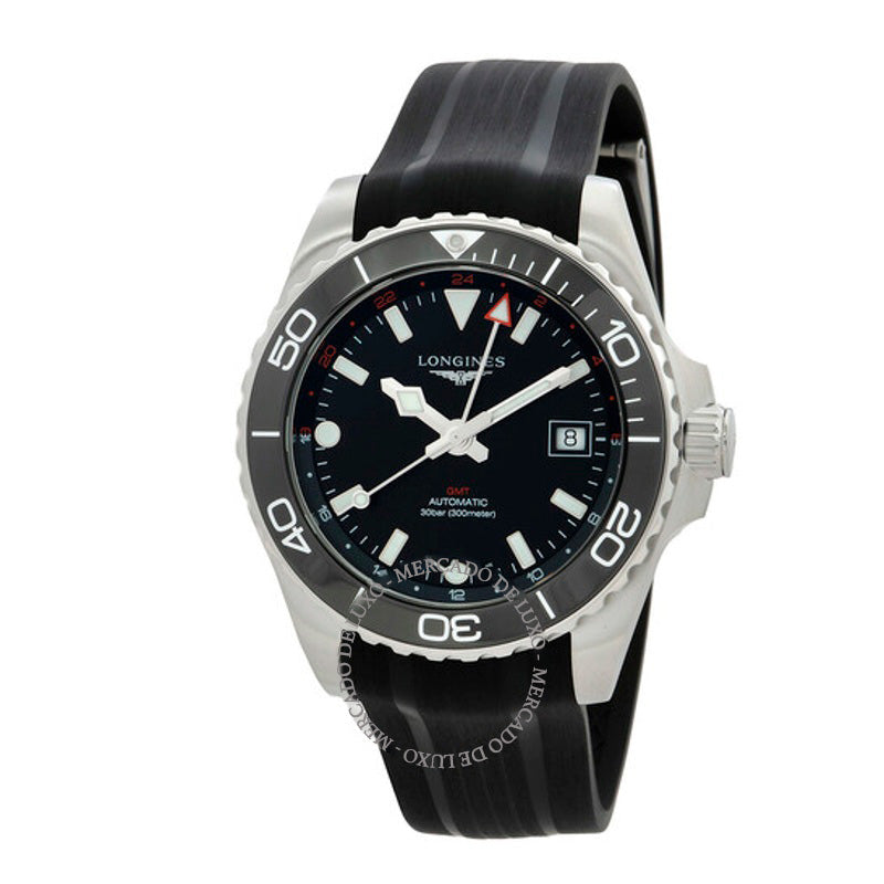 Relógio Hydroconquest GMT Automático Mostrador Preto 41 mm - Mercado de Luxo - O Maior E-Commerce de Bens, Produtos e Serviços de Luxo do Brasil.
