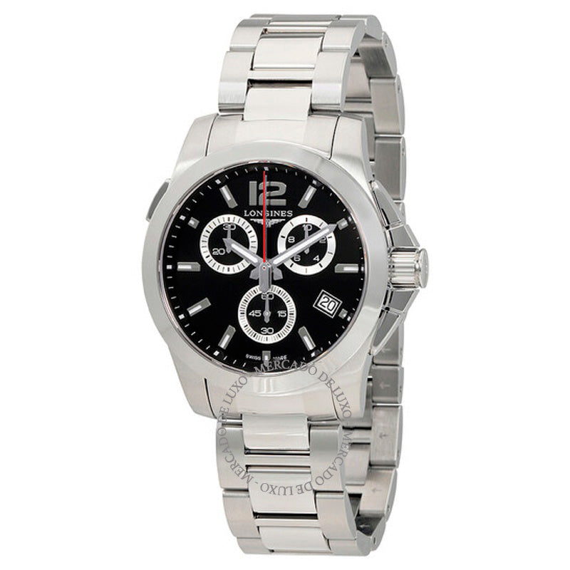 Relógio Conquest Chronograph Quartz Mostrador Preto 41 mm - Mercado de Luxo - O Maior E-Commerce de Bens, Produtos e Serviços de Luxo do Brasil.