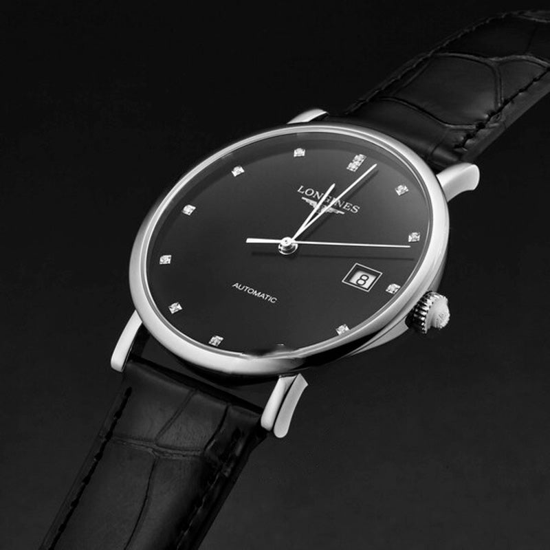 Relógio Mostrador preto com diamantes elegantes 37 mm - Mercado de Luxo - O Maior E-Commerce de Bens, Produtos e Serviços de Luxo do Brasil.