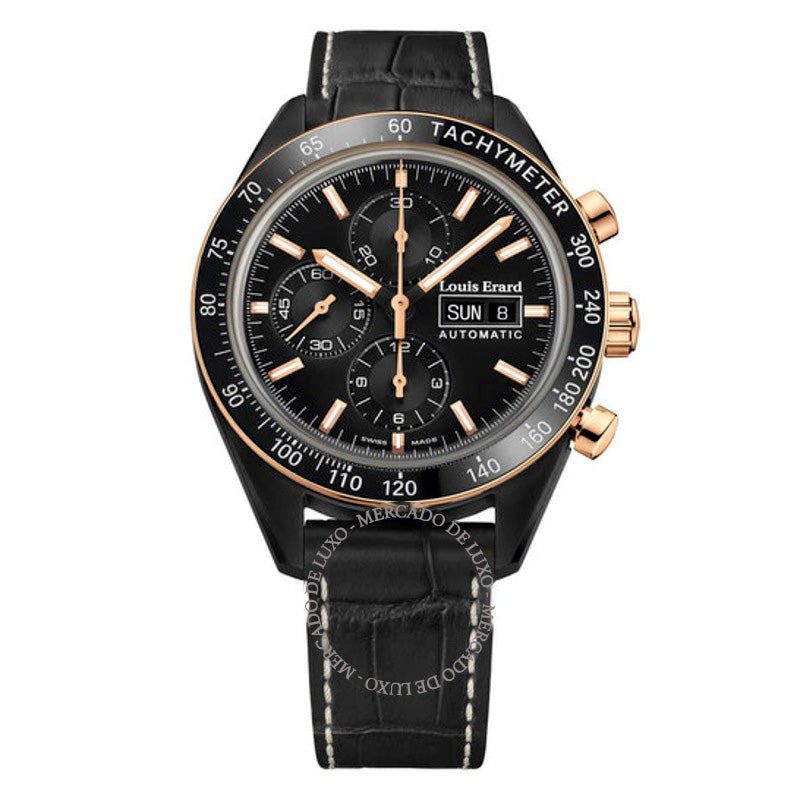 Relógio Cronógrafo esportivo automático com mostrador preto 44 mm - Mercado de Luxo - O Maior E-Commerce de Bens, Produtos e Serviços de Luxo do Brasil.