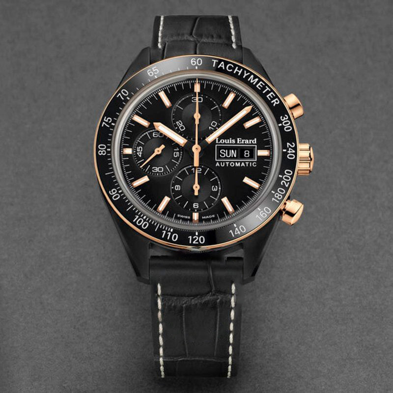 Relógio Cronógrafo esportivo automático com mostrador preto 44 mm - Mercado de Luxo - O Maior E-Commerce de Bens, Produtos e Serviços de Luxo do Brasil.