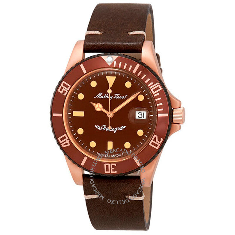 Relógio Mathey Vintage Bronze Automático Mostrador Marrom 40 mm - Mercado de Luxo - O Maior E-Commerce de Bens, Produtos e Serviços de Luxo do Brasil.